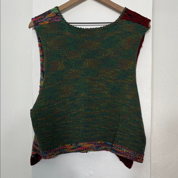 Hand Crafted Multicolor Knit Women's Cardigan Vest - Picture 11 of 12